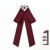 Korean Retro Bow Tie & Pearl Brooch - Women's Uniform Accessory