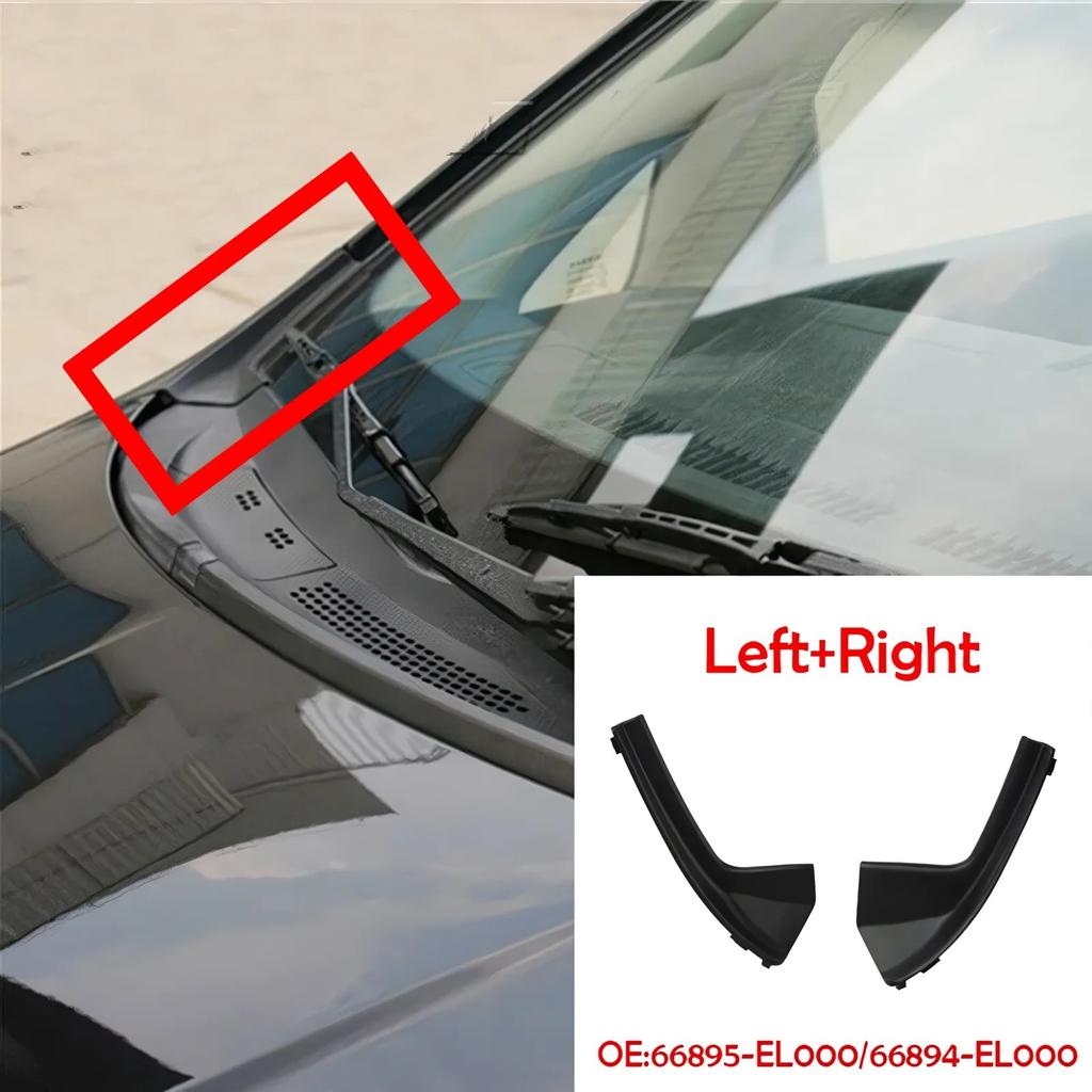 For Nissan Versa Sedan Hatchback Tiida 2007-2012 2Pcs Car Front Side Windshield Cowl Grille TPE Car Accessories Trim