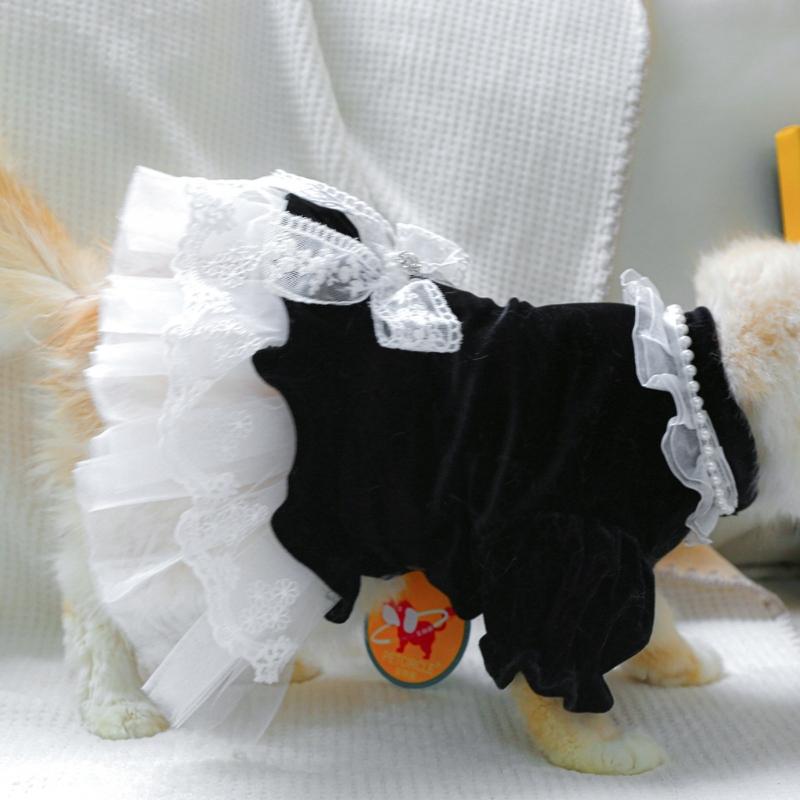 Dog Costume Dress Cat Clothes Cute Clothing Outfits Small Animal Lace Decors Apparel for Girl Cat Puppies Small Dogs
