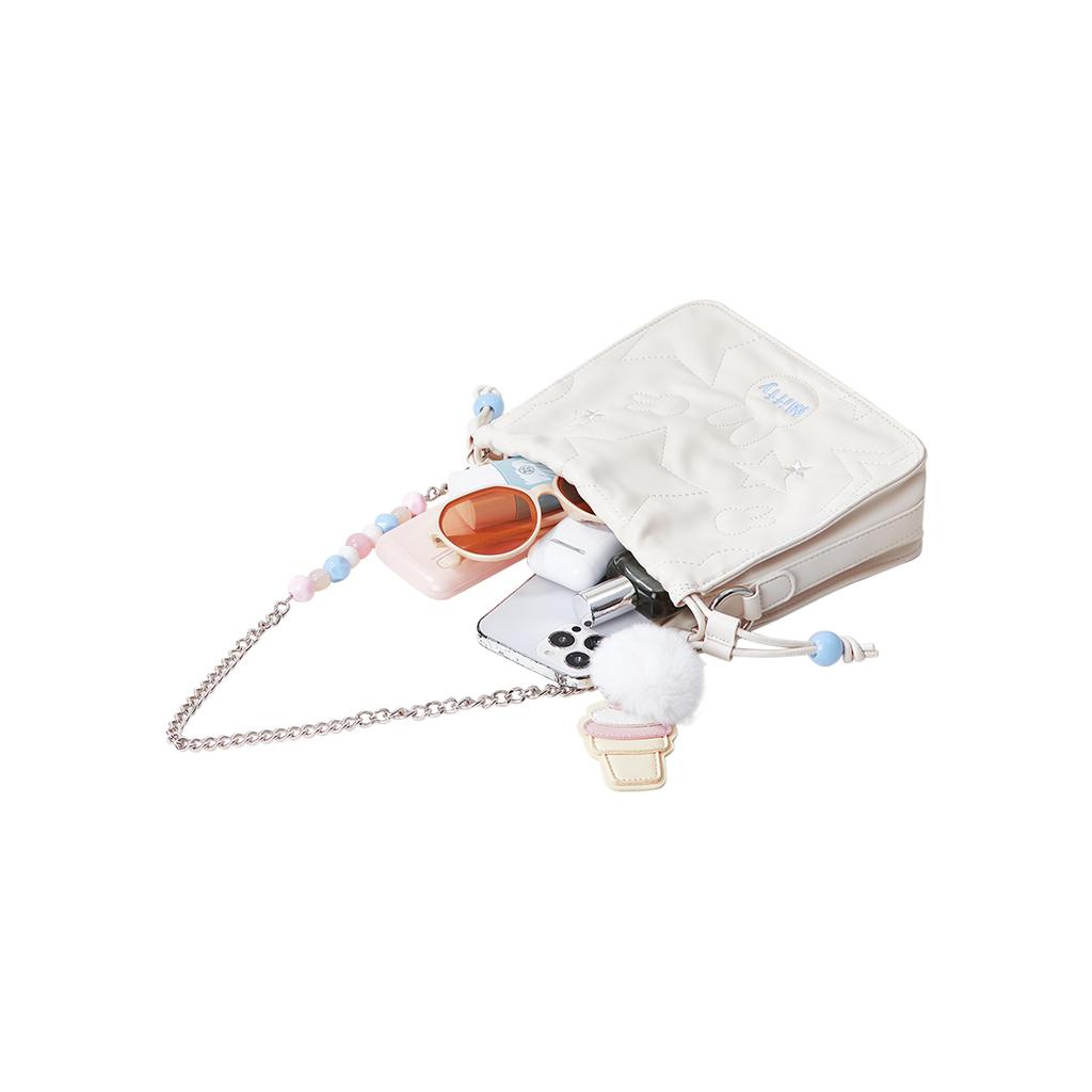 New Miffy Synthetic Leather Shoulder Bag, Bucket Bag, Chain Bag, Crossbody Bag Regular Women's White/Pink MF2444-01
