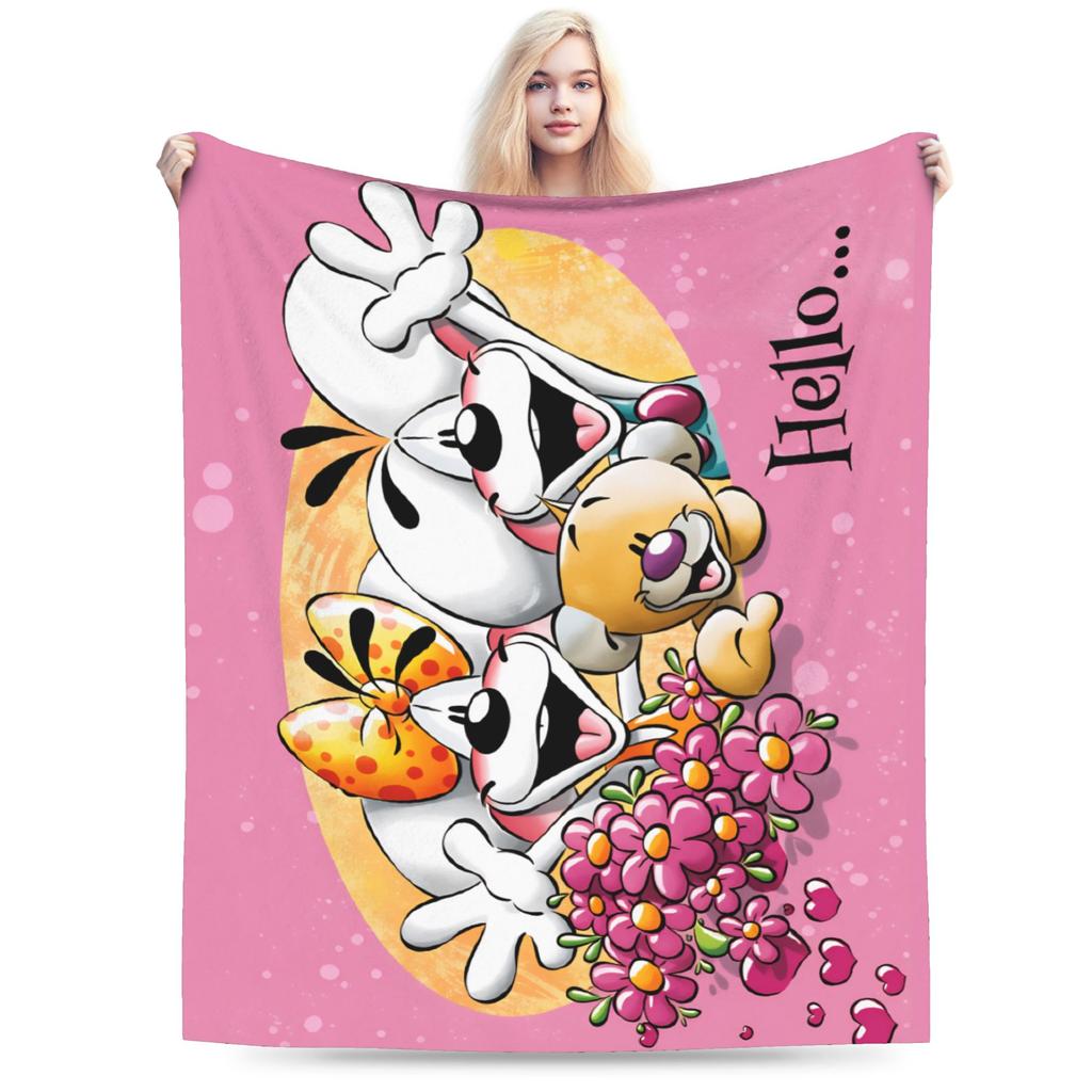 Super Warm Blanket Girls Boys Airplane Travel Diddl Cartoon Throw Blanket Flannel Bedspread For Bedroom Aesthetic Sofa Bed Cover