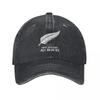 New Zealand All Blacks Unisex Baseball Cap Rugby Worldcup Sports Distressed Denim Washed Hats Cap Fashion Workouts Sun Cap