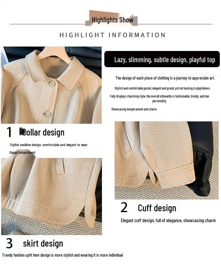 High-End Women's Twill Cotton Jacket with Fruit Enzyme Wash - 2026 Autumn Collection