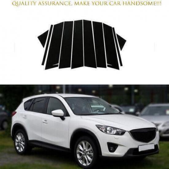 Для Mazda CX-5 2013-2016 Глянцевый черный ПК Накладка на центральную стойку кузова BC и оконную стойку 10 шт.