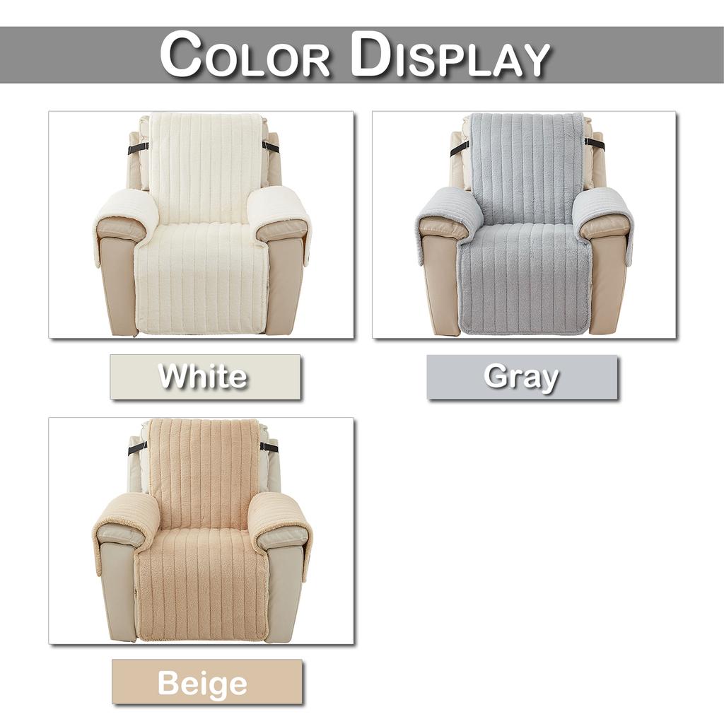 Shaggy Plush Fur Recliner Sofa Cover Lazy Boy Armchair Covers Anti Slip Soft Warm Quilted Sofa Slipcover for Living Room Decor