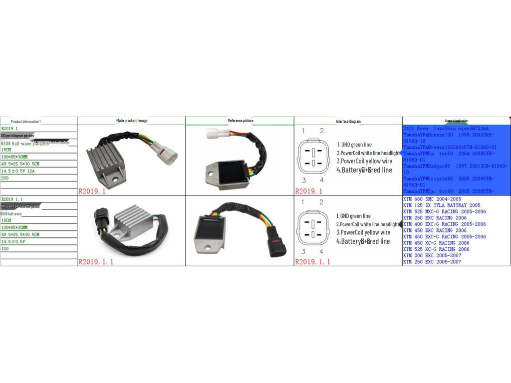 KTM 2019.1.1 Compatible Parts for 450, 250, 525, 530, 125, 660 SMC