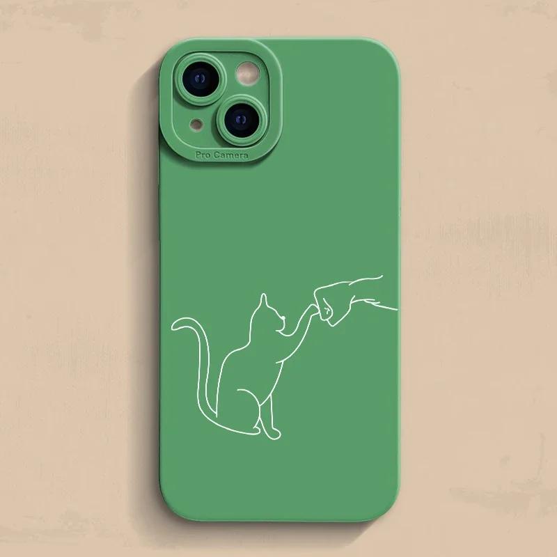 

Чехол для телефона с рисунком Кошка Собака Дай пять для iPhone 15 Pro Max 15 14 13 12 11 X XS XR 7 8 Plus Mini Противоударный Мягкий Силиконовый Чехол iPhone 12 Mini