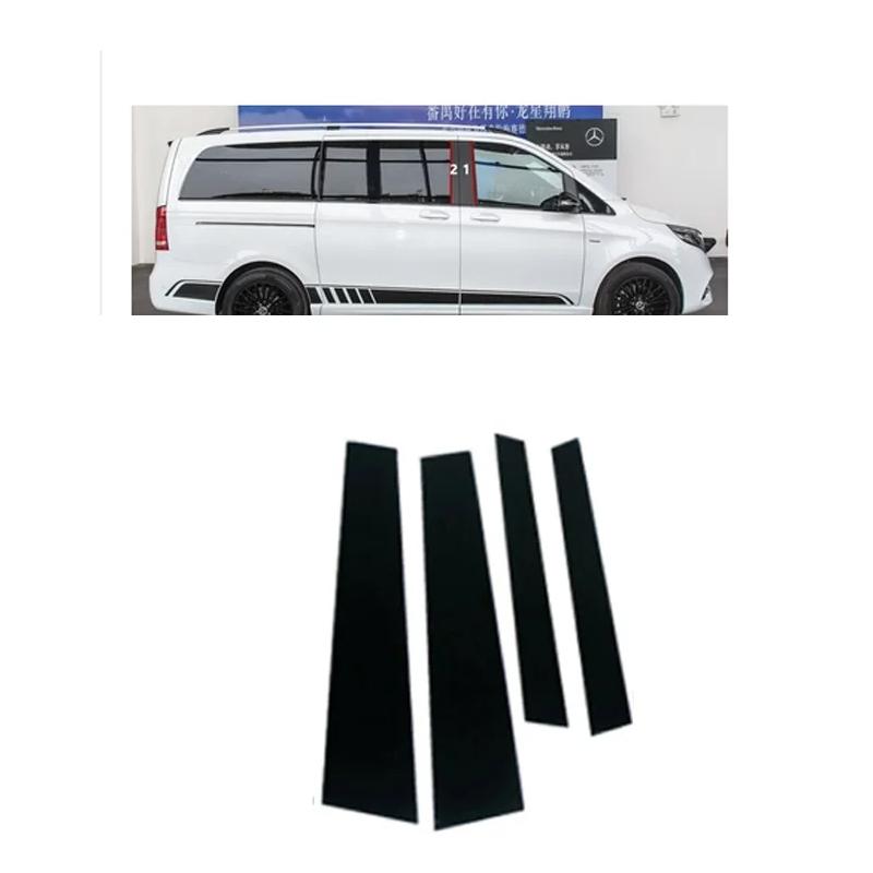 

For Mercedes-Benz Vito Class W639 2003~2014 2013 2012 4pcs Black Window Trim Covers Window B C Pillars Column Auto Accessories чорний