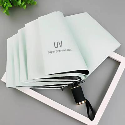 Windproof Dual-Use UV Protection Parasol: Black Glue Sun or Rain Umbrella, Creative Design for Men & Women, Student-Friendly Double Folding