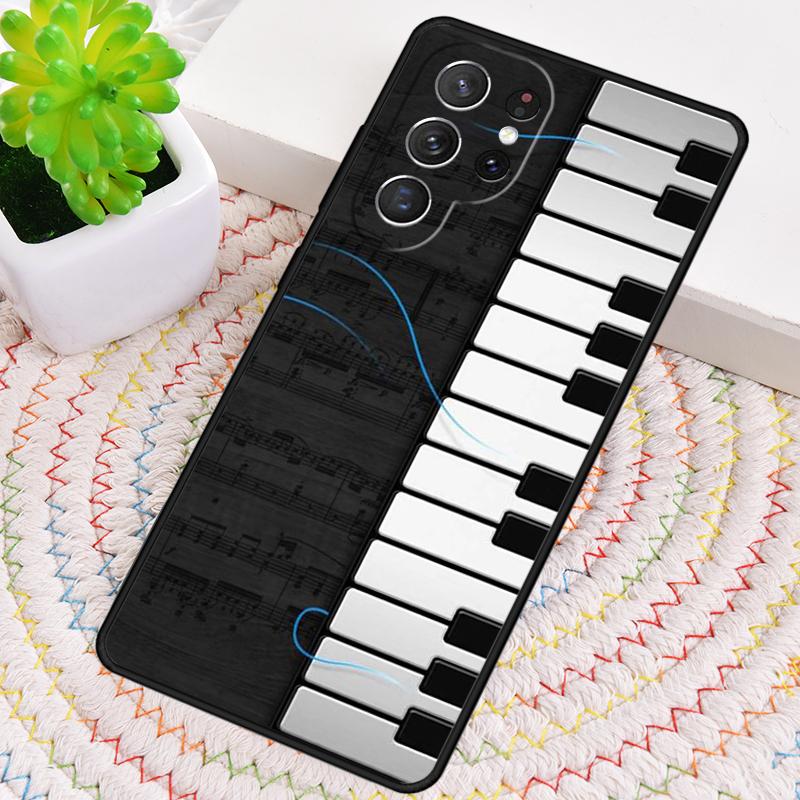 Music Piano Elegant Silicone Phone Case For Samsung Galaxy Note 10 Pro S26 S25 S24 S23 S22 S21 Plus S25Ultra Capa Cover
