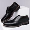 Men Formal Dress Shoe Black Leather Shoes Men Lace Up Point Toe Business Casual Shoes for Men Wedding Party Office shoes