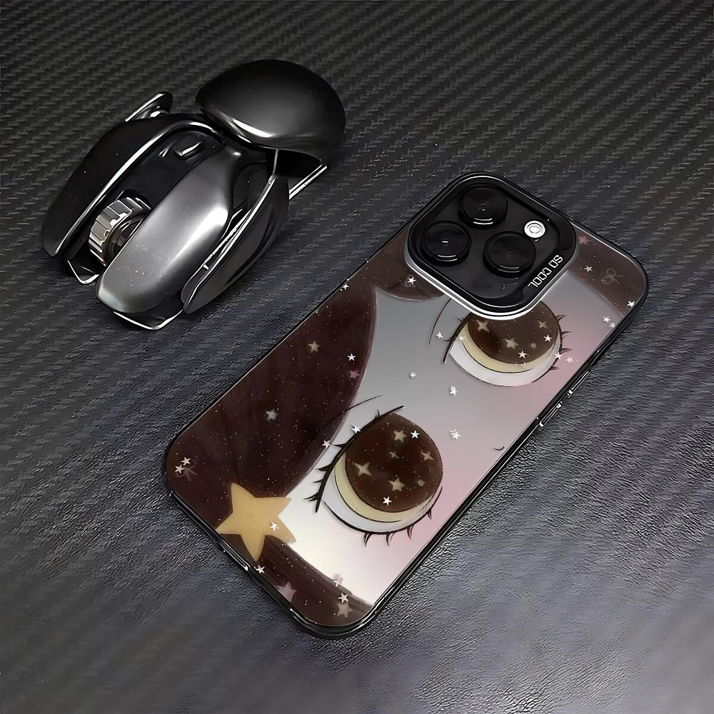 Cute Cartoon Big Eyes Phone Case For iPhone 17 16 15 14 13 12 11 Mini Pro Max X XR XSMAX 8 7 Air Plus Anti Fall Matte Back Cover