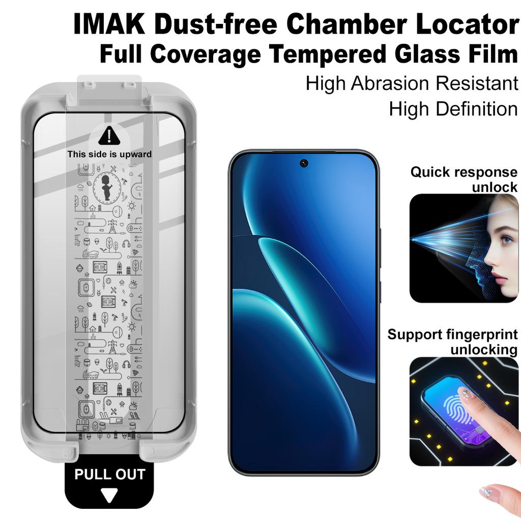 For iQOO Z11 5G Glass IMAK Dust-free Cabin Full-screen Tempered Glass Film Supports Fingerprint Unlock