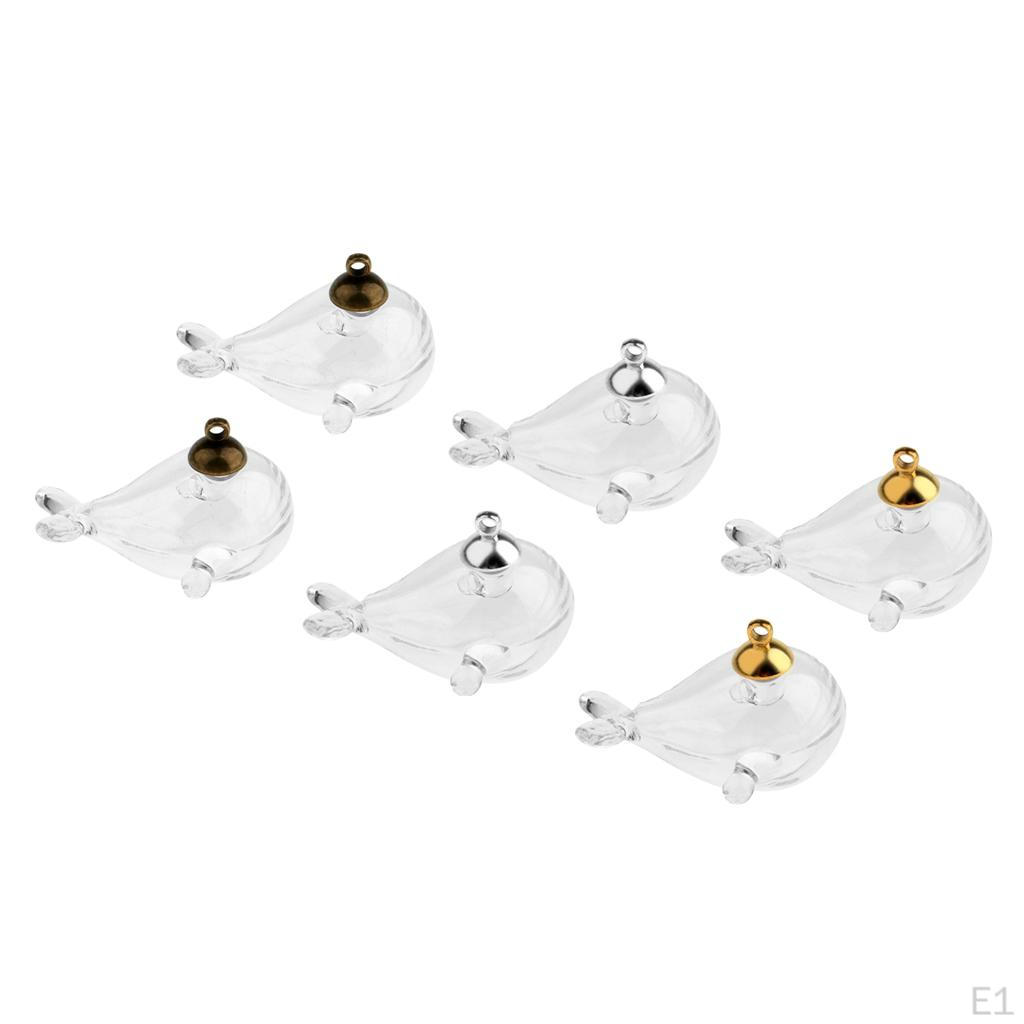 1 Pair Empty Glass Wish Bottles Vials Jars DIY Craft Charm Pendants