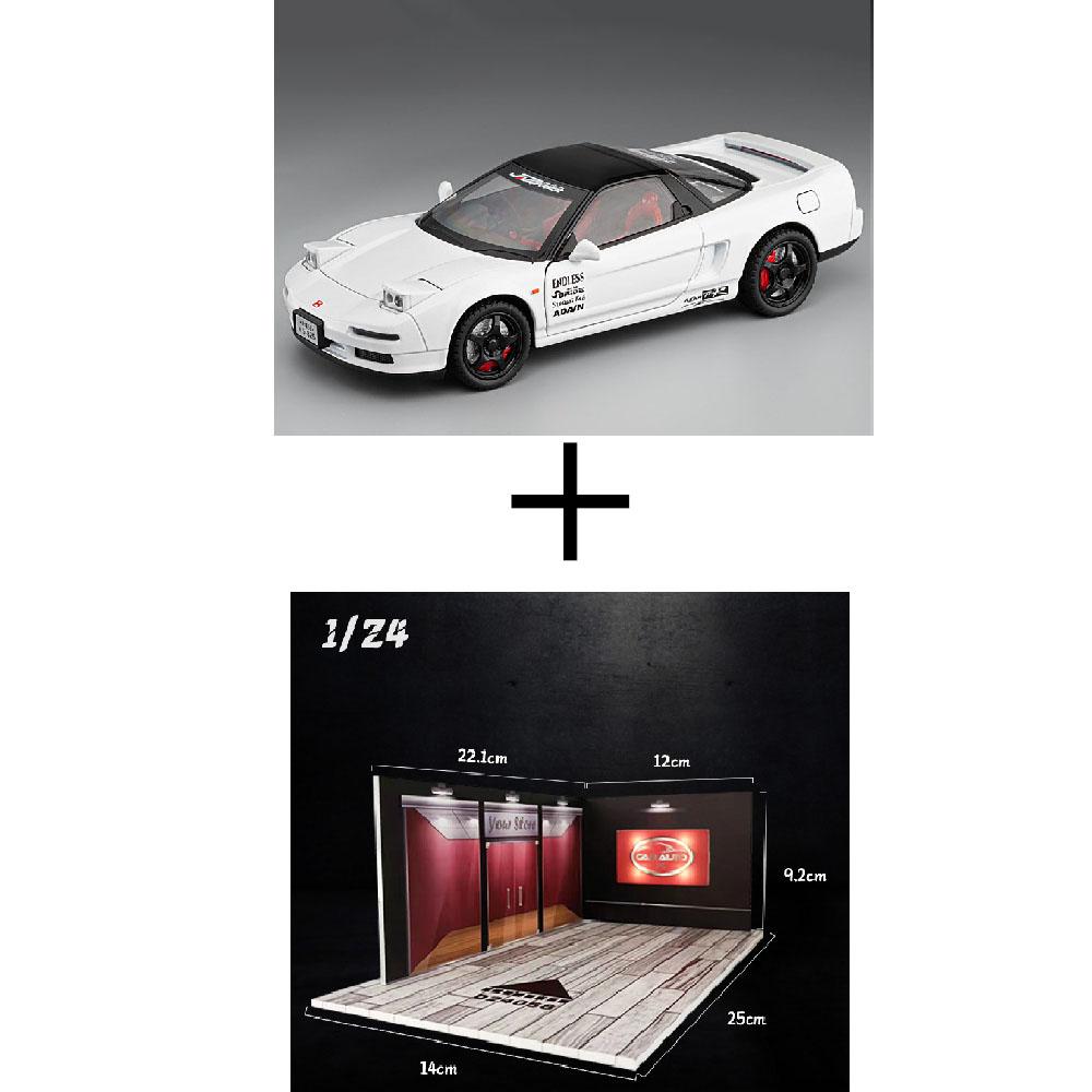 1:22 Scale Honda NA1 Alloy Car Toy Model Doors Opened Pull Back Miniature Vehicles Light Sound Models Holiday Gifts for Boys