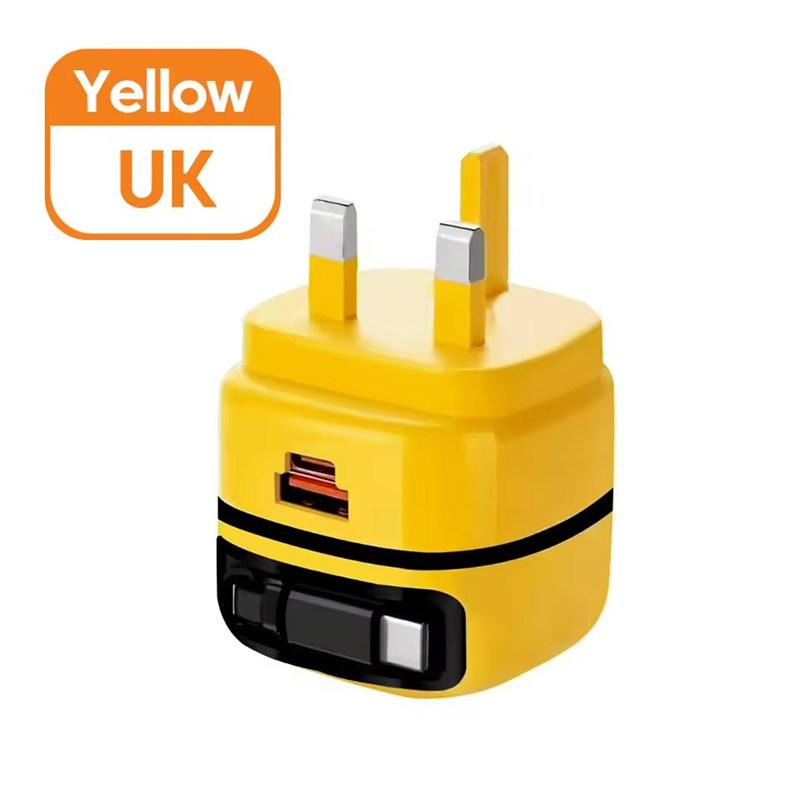 65W USB Type C Phone Charger Universal Travel Adapter Retractable Fast Charging USB C Cable For iPhone 16 Samsung Laptop