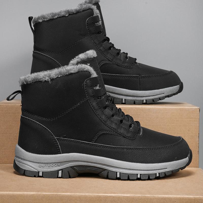 Fashion Winter Warm Snow Boots Outdoor Waterproof Plus Velvet Hiking Shoes for Men Fur Cold High Top Hombre Male Cotton Shoes