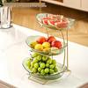 Modern 3-Tier Transparent Green Fruit & Snack Stand