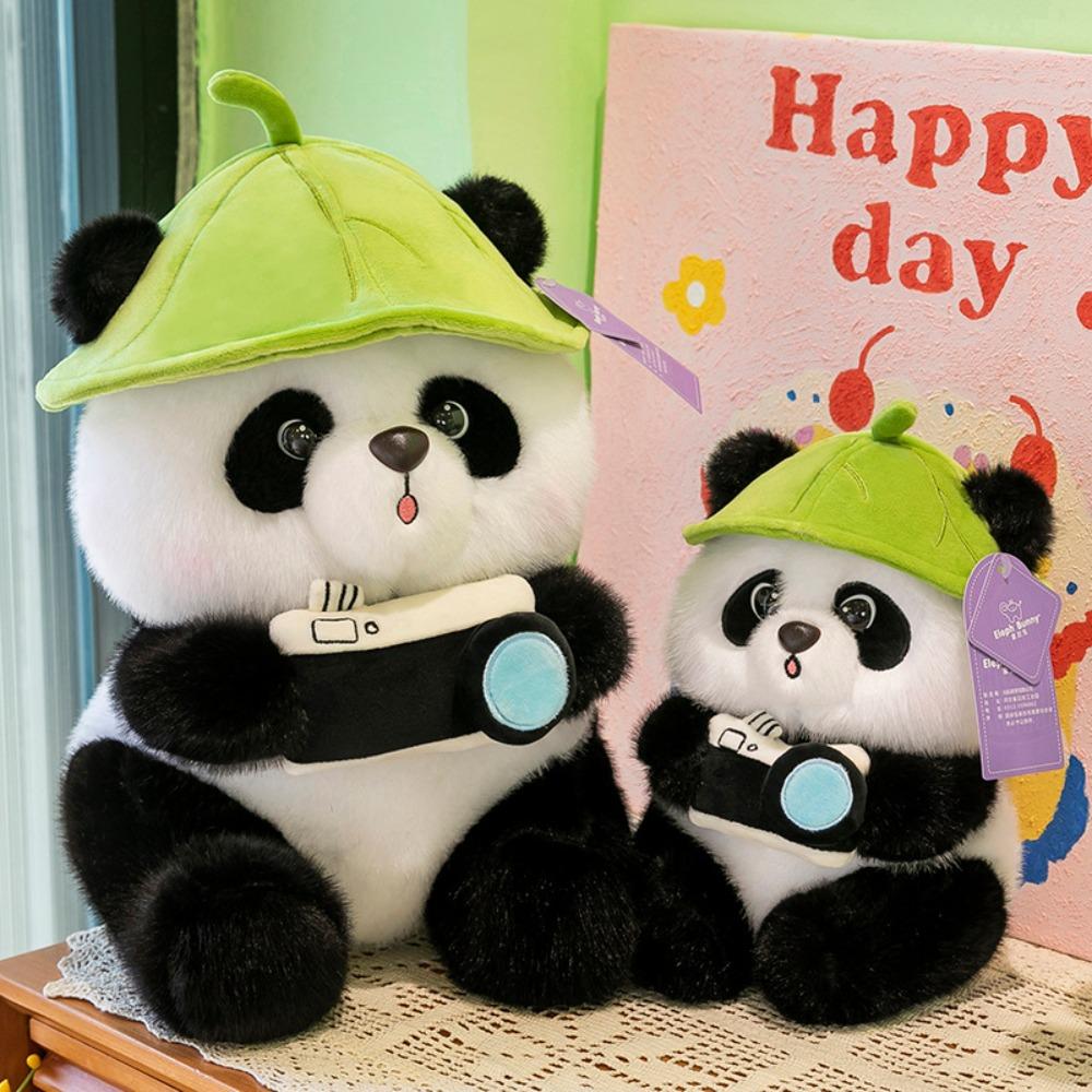 

Soft Panda Plush Toys Cuddly Panda Doll Simulation Panda Holding Camera Doll Kids