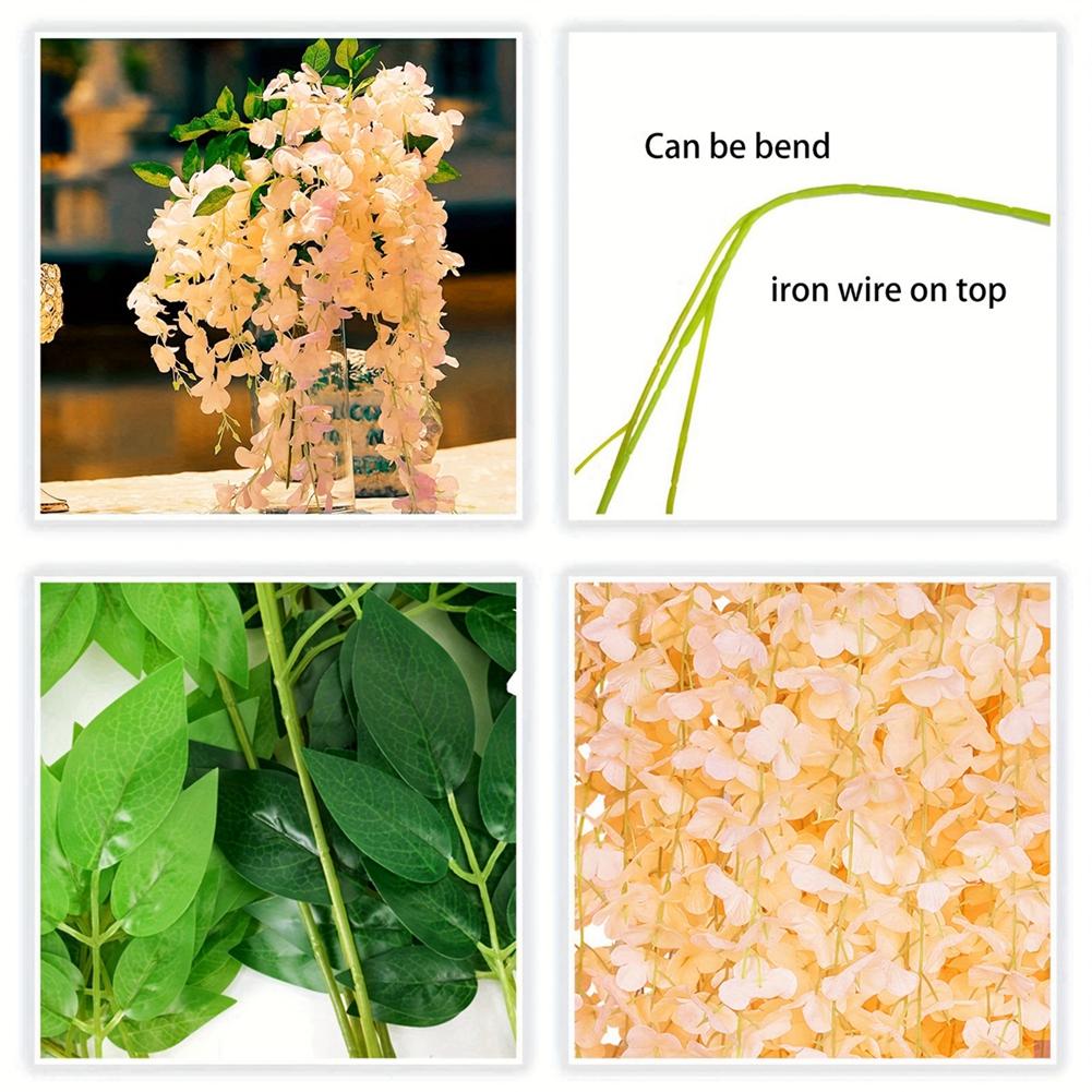 12 Stück Künstliche Blumengirlande Hochzeitsfeier Dekoration