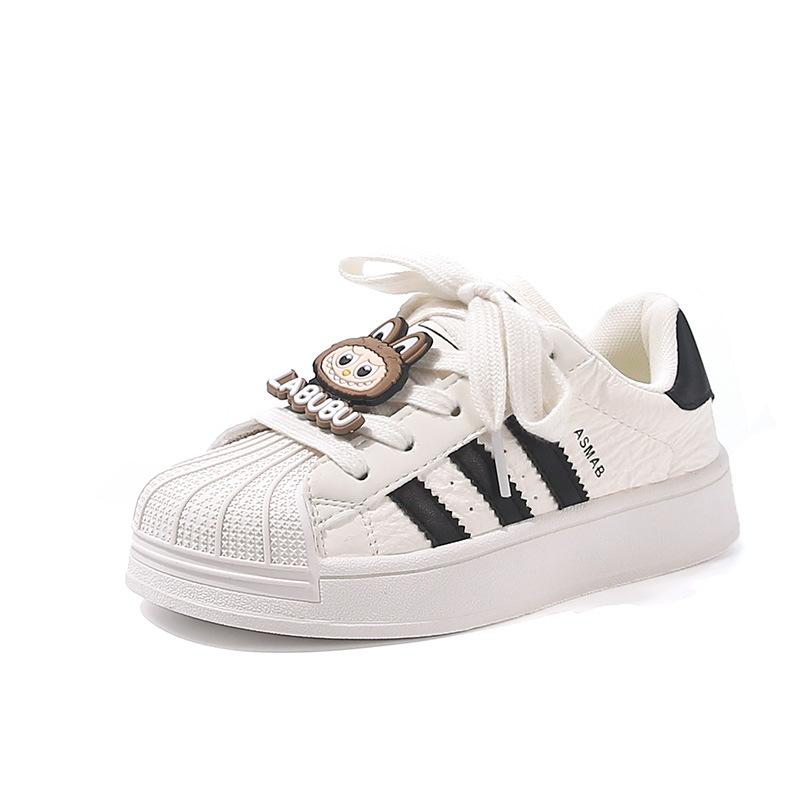 Girls Shell Head Board Shoes 2025 Spring and Autumn New Boys Sports Shoes Students White Shoes Children Soft-soled Casual Shoes