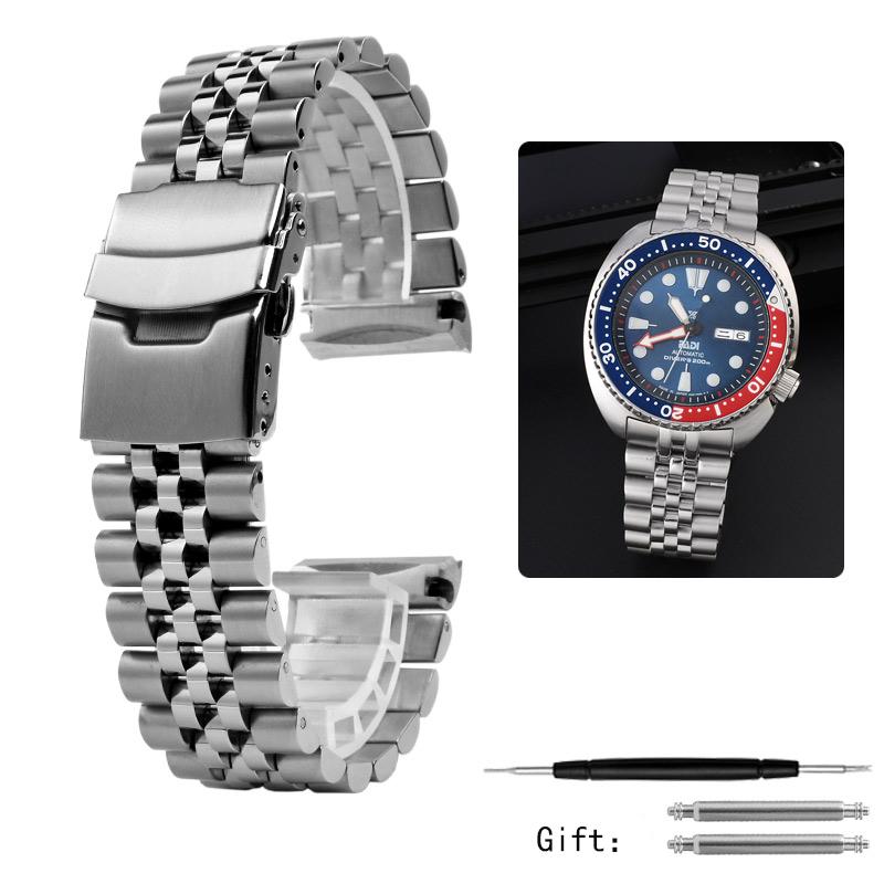 

For Seiko Abalone Series Turtles Prospex SRPA21 SRP777 SRPC25 SRP773 SRP775 SRP779 Strap Stainless WatchBand golden racelet 22mm 22mm срібний