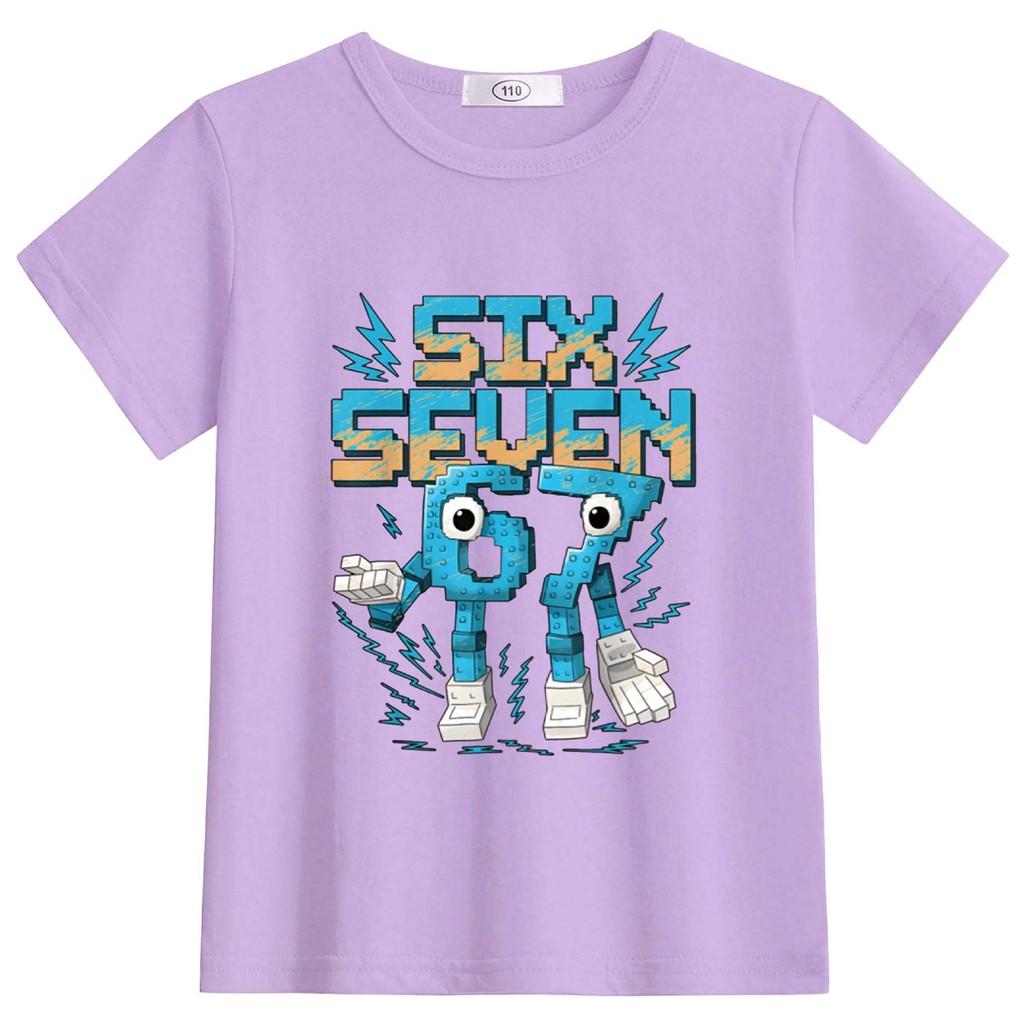 63301 Multi-color Kids Steal a Brainrot 67 Print T-shirt Top 150cm