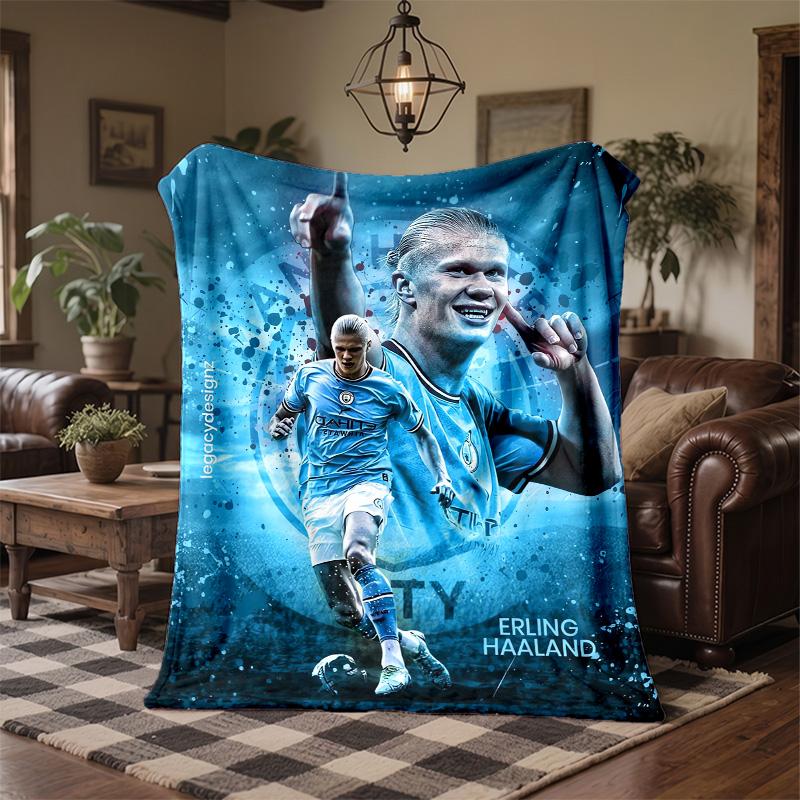 Erling Haaland Print Flannel Blanket Soft Warm Sofa Bed Throw Blanket For Home Office Bedroom