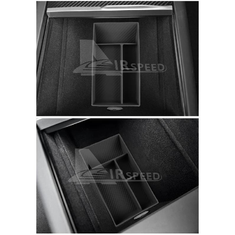Silicone Car Central Console Storage Box for Tesla Model Y Juniper Launch 2025 2026-UP Tidying Black Tray Organizer Accessories
