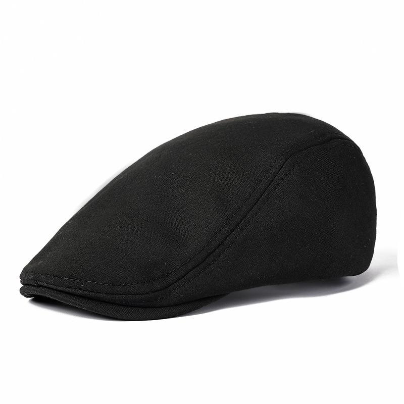 Cappello di lana, berretto da uomo tinta unita, cappello casual retro in avanti, visiera stagionale, cappello da donna