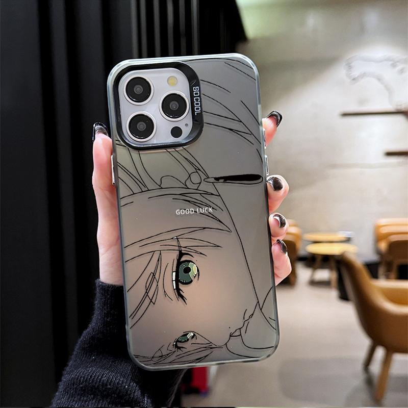 

Anime Elf Girl Line Art Couple Phone Case for iPhone 17 16 15 14 13 12 11 16E Series Pro Max Plus Double Layer Protection iphone 15 Pro