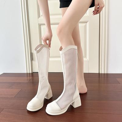 Stivali Temperamento da donna rete tubo lungo stivali cool Stivali moda nuovi da donna primavera ed estate cavi comodi traspiranti