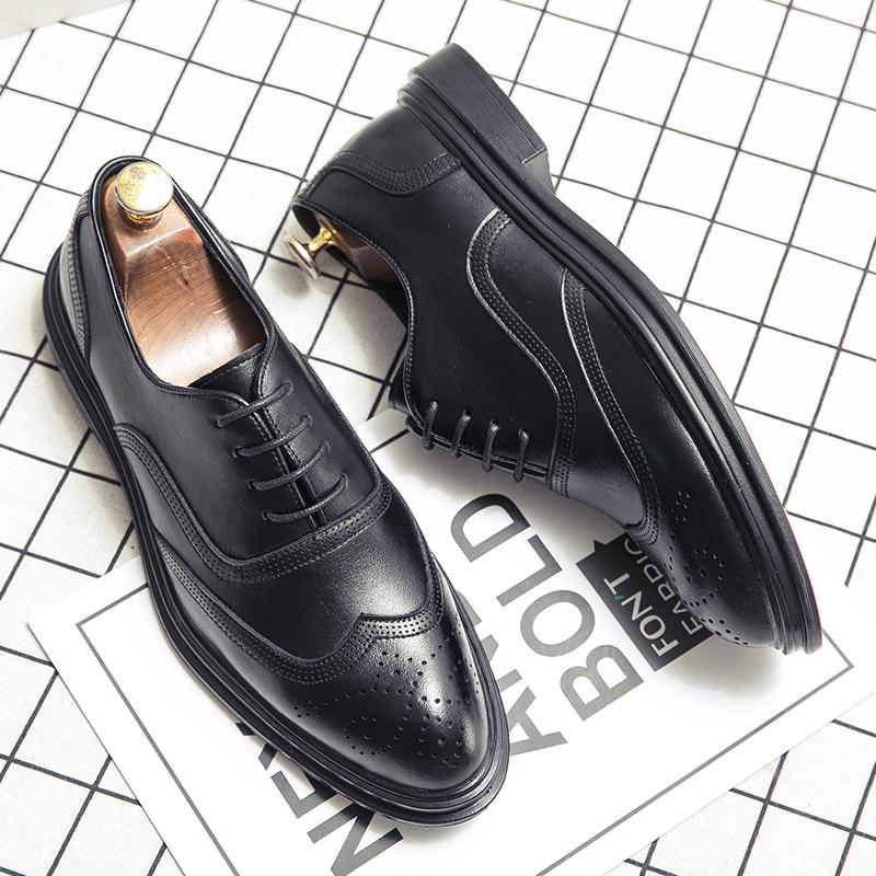

Размер 38-46 Ретро Мужские Кожаные Туфли Блок Роскошные Повседневные Удобные Кожаные Туфли Европейские Деловые Свадебные Банкетные Туфли 46 чёрный