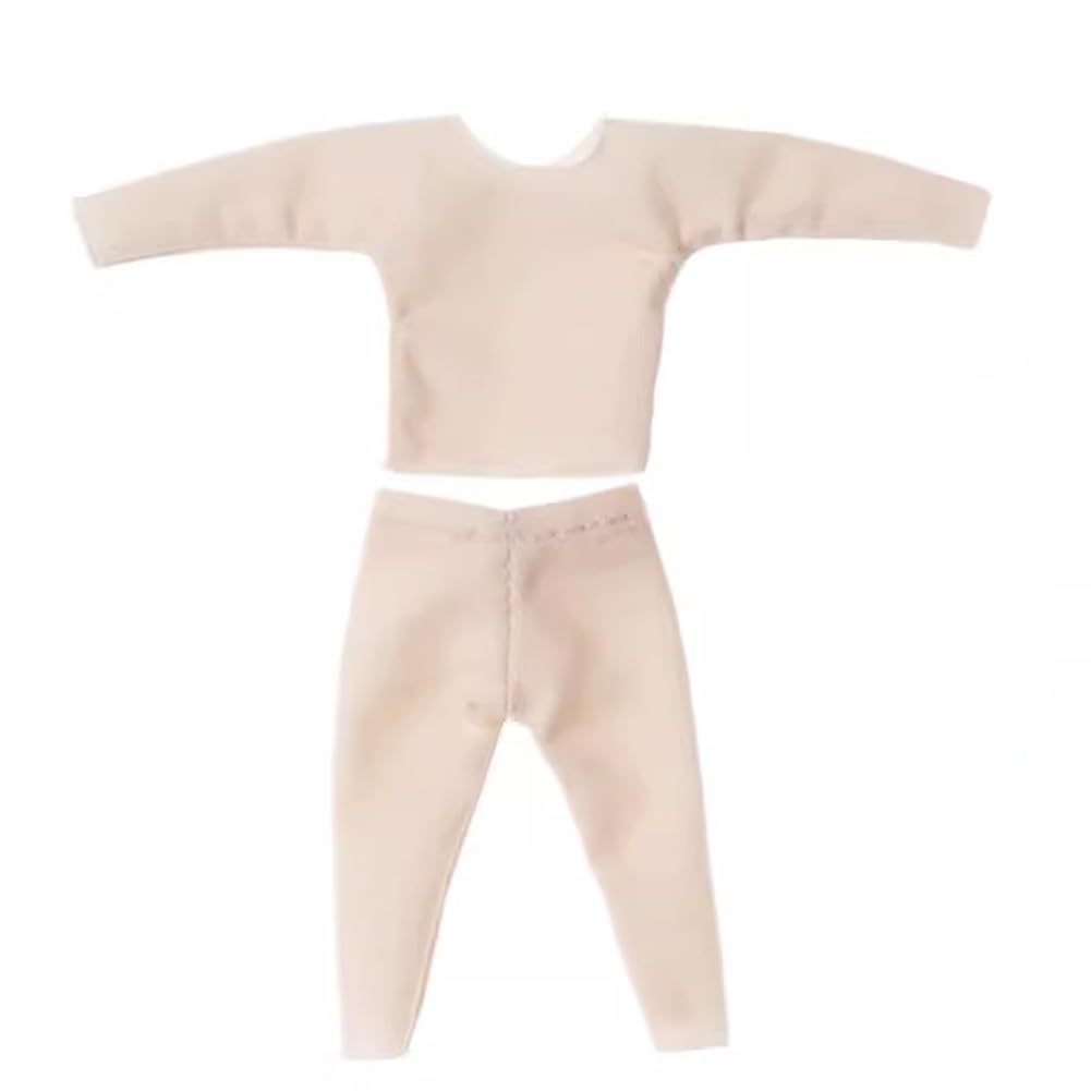 Rakulifey Obitsu 11 Outfit-Set, Fleckenbeständige Kleidung, Hose, Unterhemd und 2-teiliges Set für OB11 Größe Obitsu Puppe (Hautfarben, Langarm)