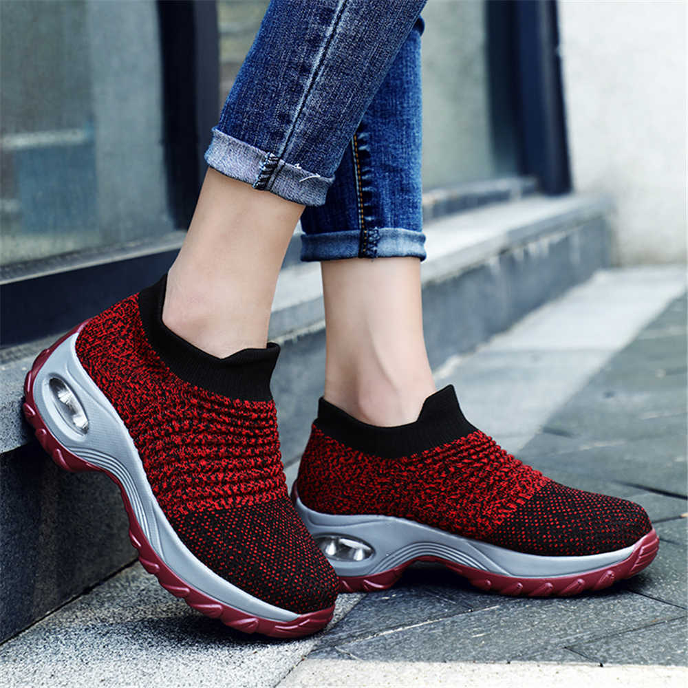 Fashion Knit Number 40 Women's Low Sole Sneakers Mules Boots Blue Running Shoes Running Sports Small Price Famous Second Hand