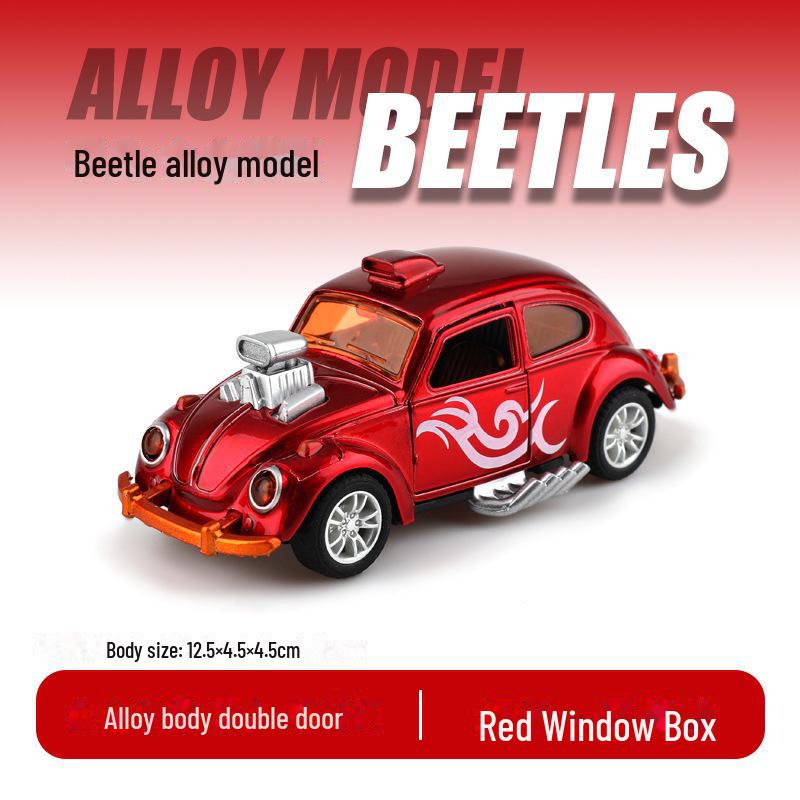 1:36 Alloy Pull-Back Double-Door Inertia Classic Car Cartoon Model Ornament