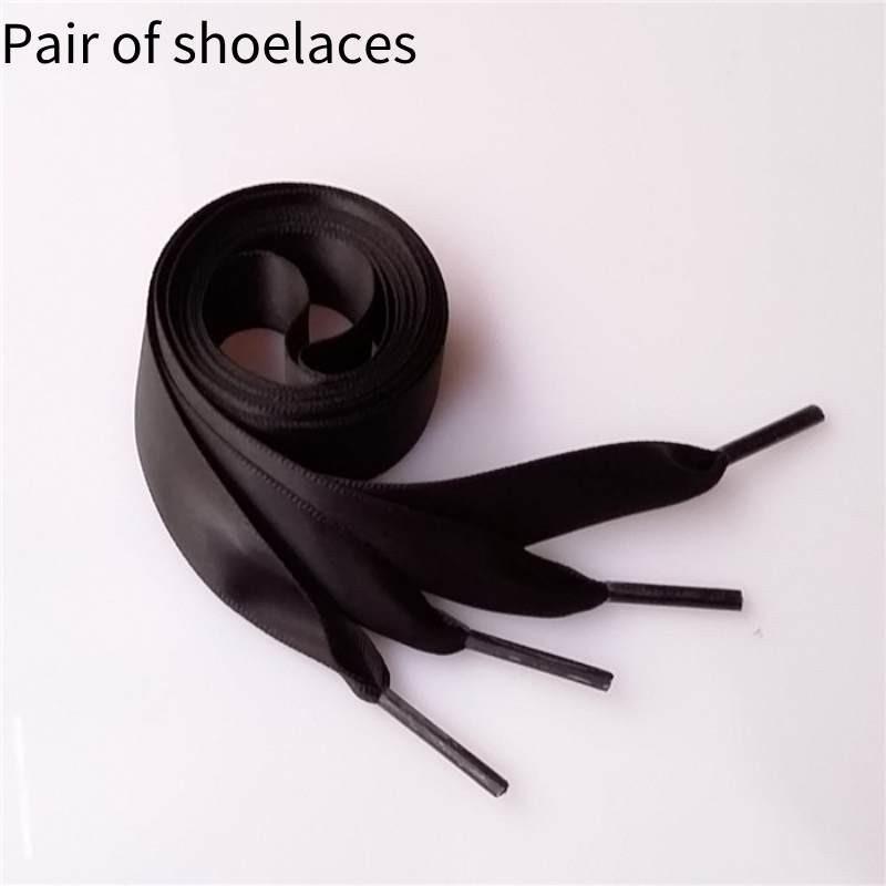 Ribbon Polyester Double Satin Wide Flat Shoelace Candy Color Fashion Various