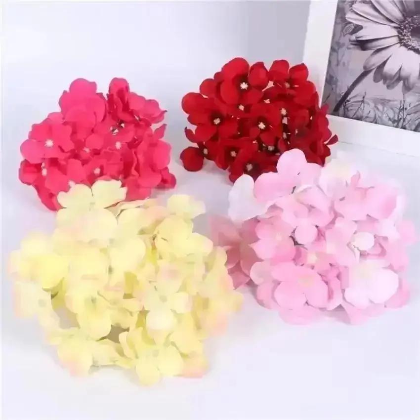 1Pcs DIY Artificial Flower Decoration Vase Flowers Colorful Decorative Flower Wedding Party Luxury Artificial Hydrangea Silk