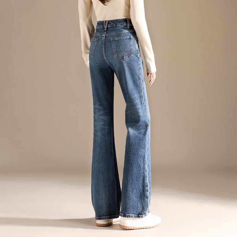 RAIN.CUN Women's High-Waisted Slim-Fit Flare Jeans