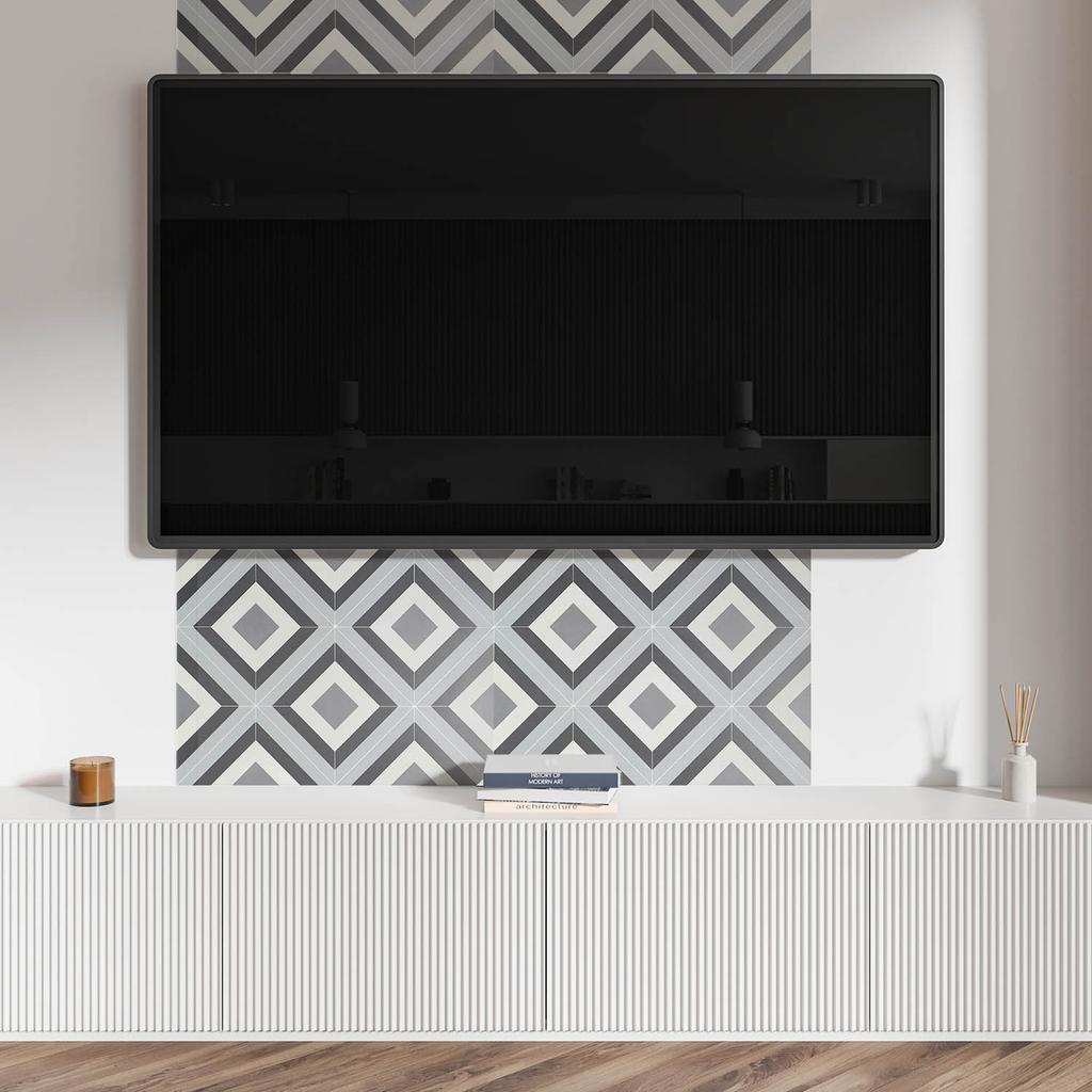 Self-Adhesive Printed Vinyl Panel 120x60 cm Geometric Rhombus Pattern