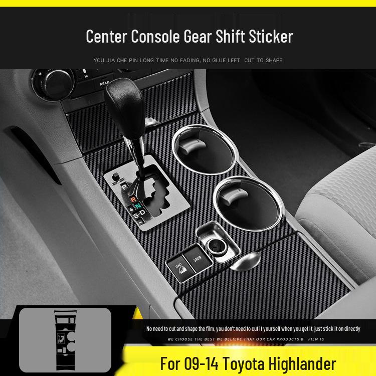 Carbon Fiber Anti-Kick Center Console Sticker for 09-21 Toyota Highlander Interior Decoration