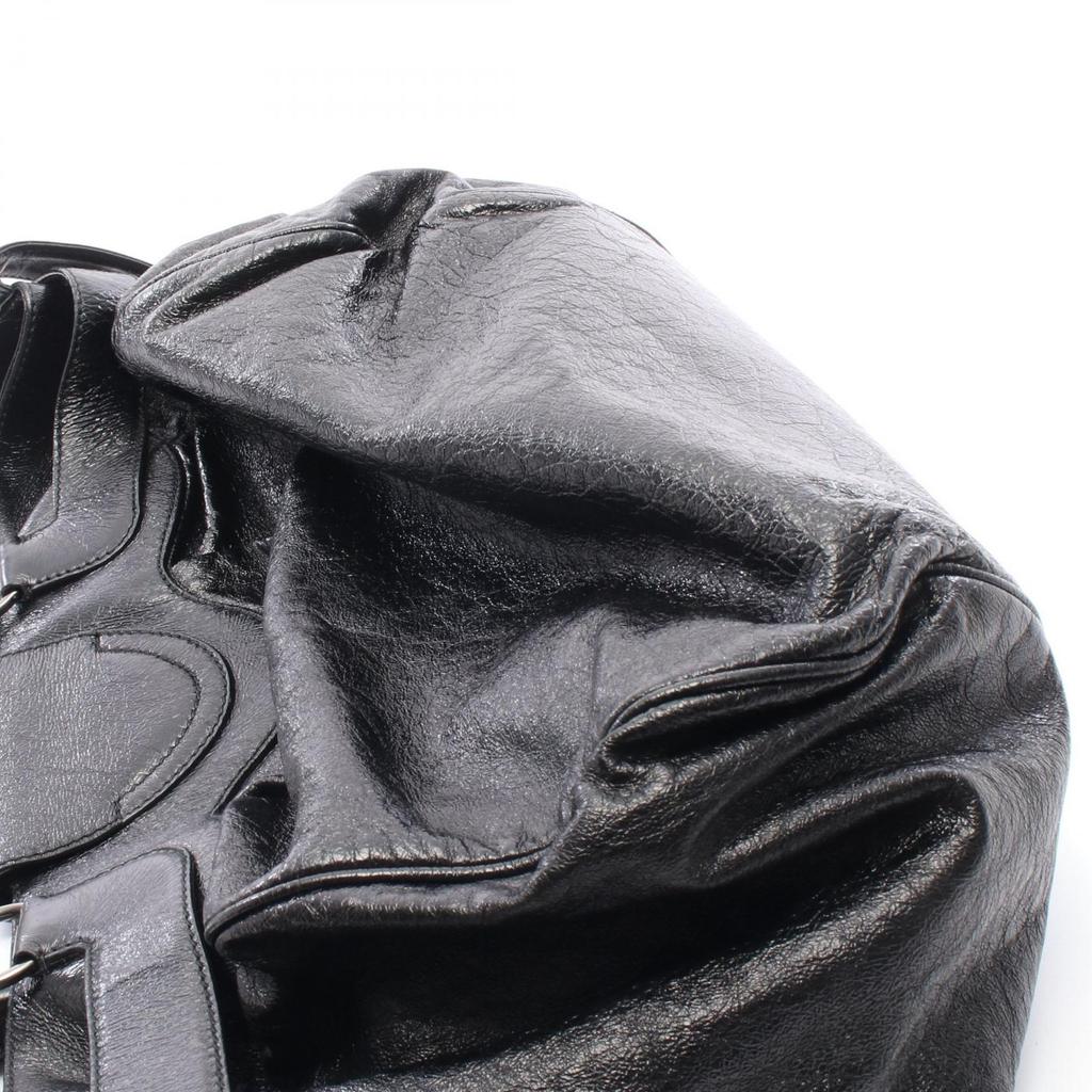 Used Salvatore Ferragamo Gancini Shoulder Bag leather Black Used Women