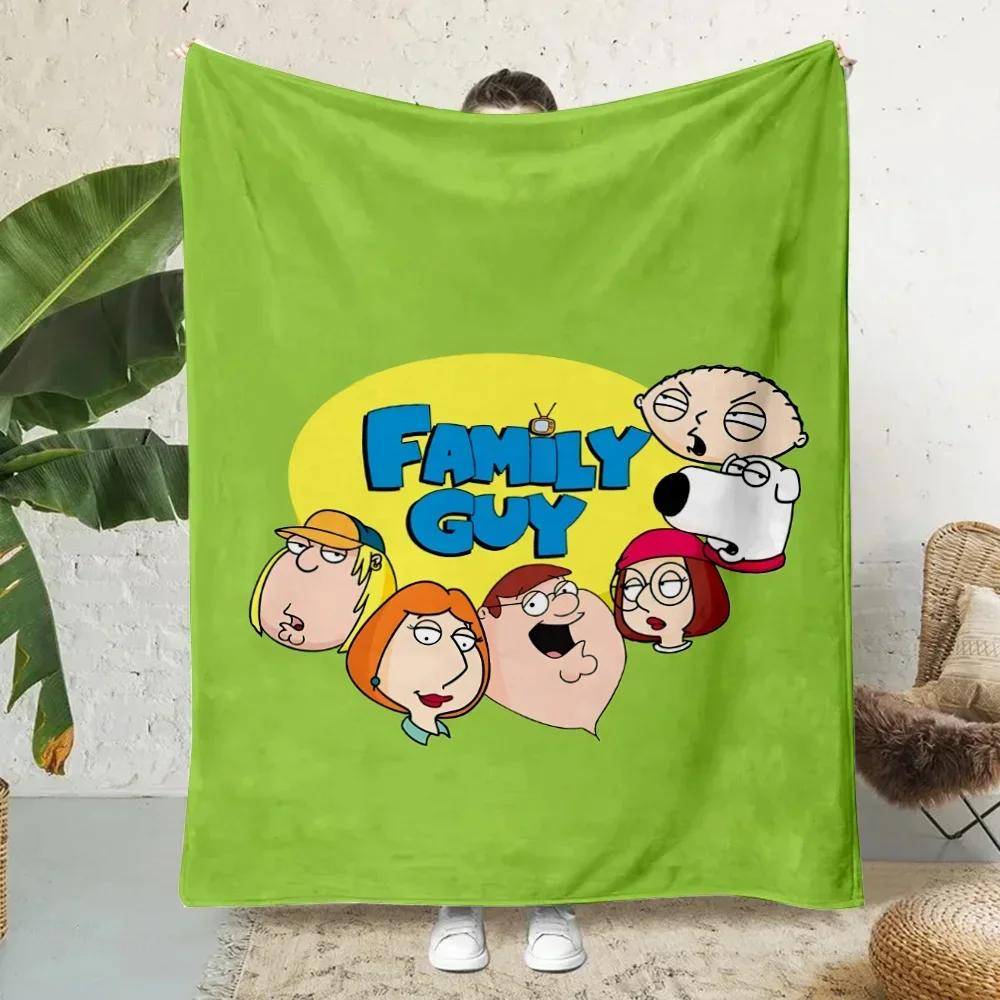Kawaii Cartoon Familys Guys Printed Blanket Picnic Blankets Warm Blanket Soft And Comfortable Blanket Home Travel Birthday