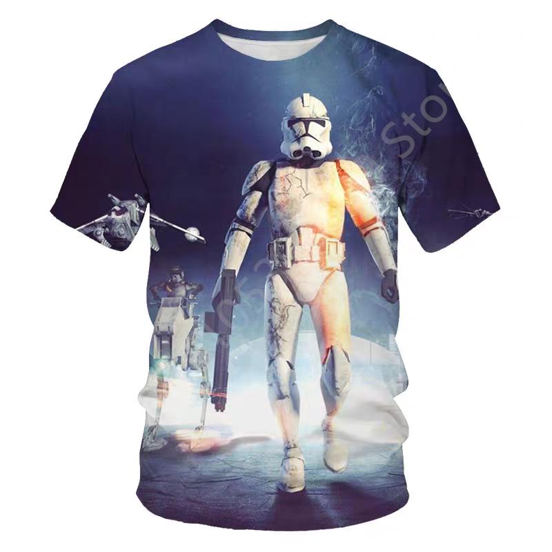 T-shirt da Uomo a Maniche Corte 3D Asciugatura Rapida Star Wars 50° Anniversario T-shirt Genitore-Figlio per Adulti e Bambini