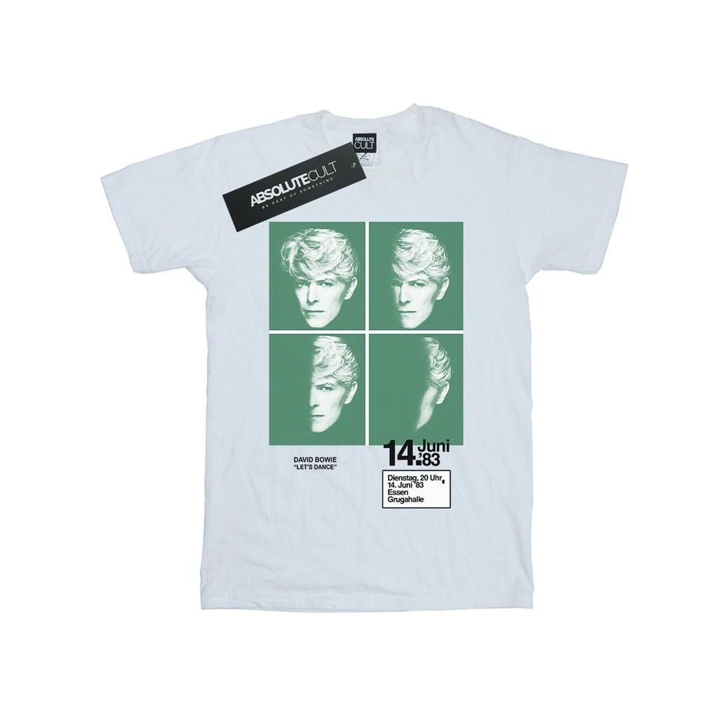 David Bowie Womens/Ladies 1983 Concert Poster Cotton Boyfriend T-Shirt