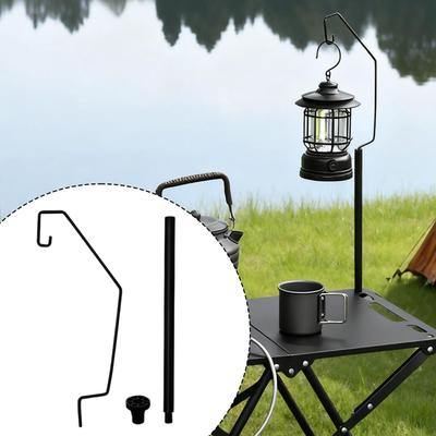 Camping Table Lantern Holder Easy To Install, Lightweight Iron Premium Folding Lamp Pole,