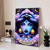 Disney 5D DIY Diamond Painting Princess Jasmine Dark Neon Tarot Style Illustration Full Round Diamond Mosaic Cartoon DogEmbroideryArtPaintingHomeDecor