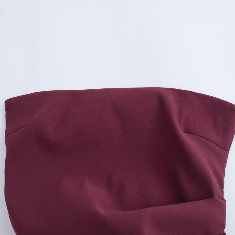 Kaslead New Arrival Women's Clothing Fashion Style Ruched Decorative Waist-Tight Silm Asymmetric Tops 5644996