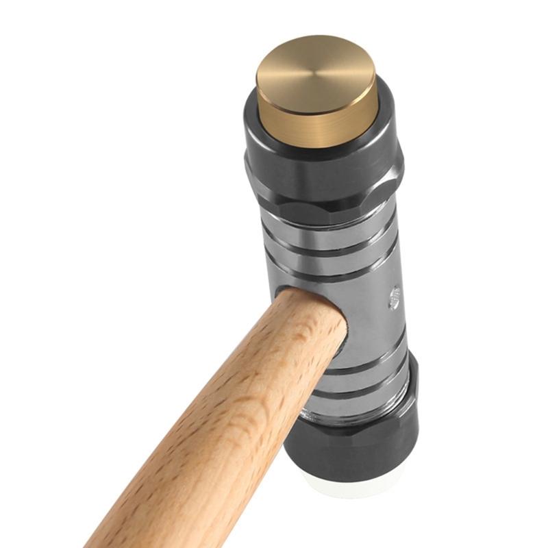 Leichter Doppelkopfhammer Geeignet für Uhrmacher Schmuck und Instrumentenreparatur Holzgriff Heimgebrauch Professionelle Nutzung
