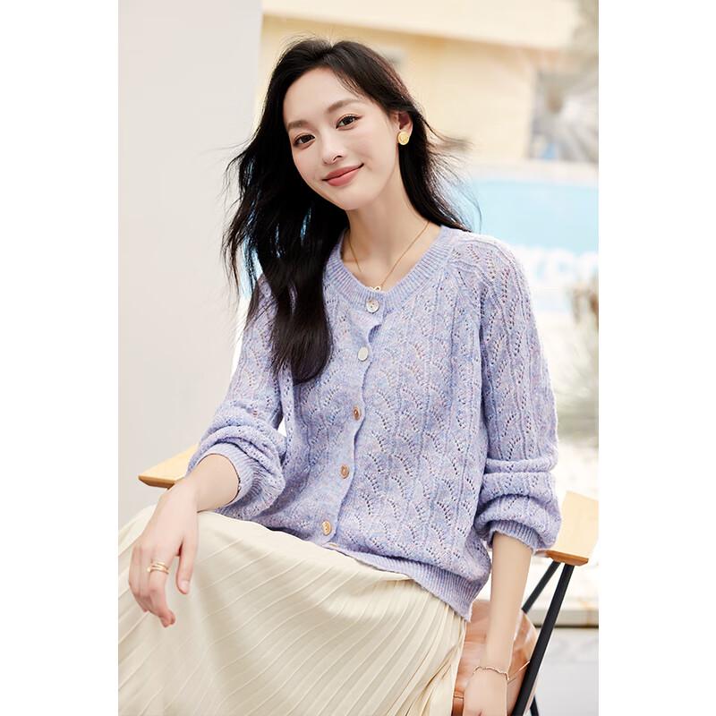 

VICTORIA&VERA Women s Floral Wool Blend Knit Cardigan XL